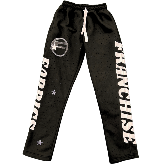 “Arabic Collection” Sweatpants in Black with Black Rhinestones