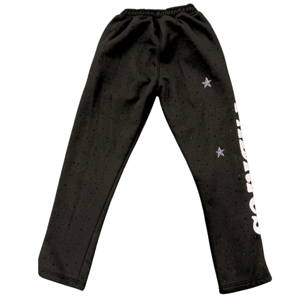 “Arabic Collection” Sweatpants in Black with Black Rhinestones