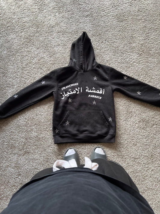 “Arabic Collection” Black Rhinestone hoodie